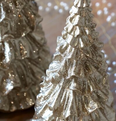Julgran med Glitter Champagne 25 cm Chic Antique Övrig prydnad/dekoration för inredning innemiljö