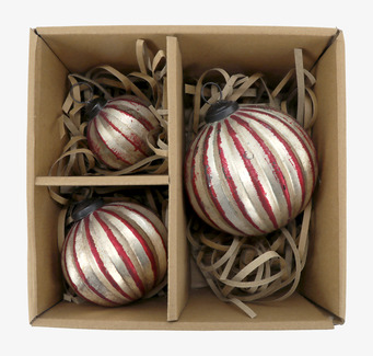 Julkulor i Ask 3-pack Cherry Champagne Ø10 cm Chic Antique Julgranshänge/julgransdekoration