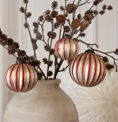 Julkulor i Ask 3-pack Cherry Champagne Ø10 cm Chic Antique Julgranshänge/julgransdekoration