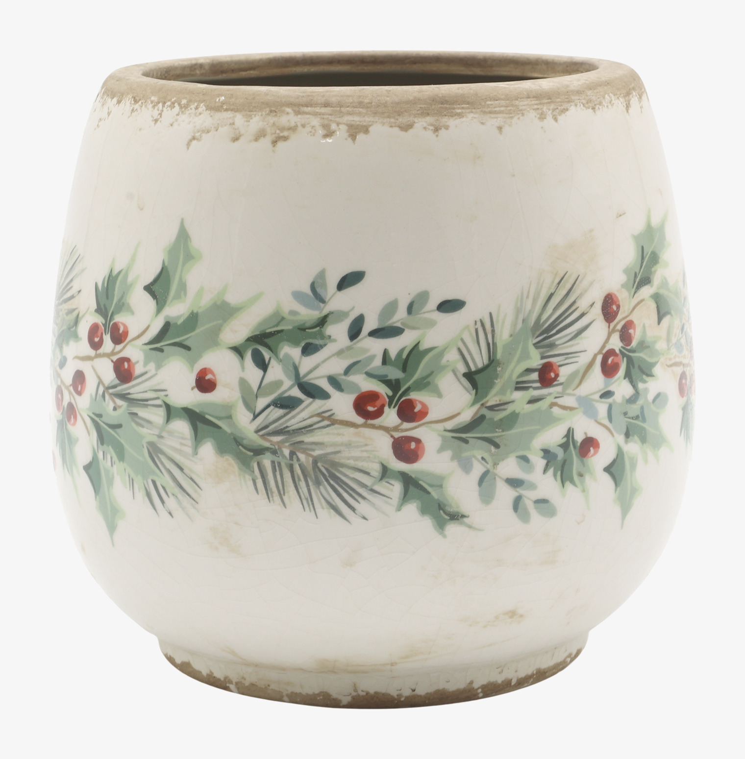 Ytterkruka Järnek Creme 16,5 cm Chic Antique Krukor Örtkrukor Glaskrukor