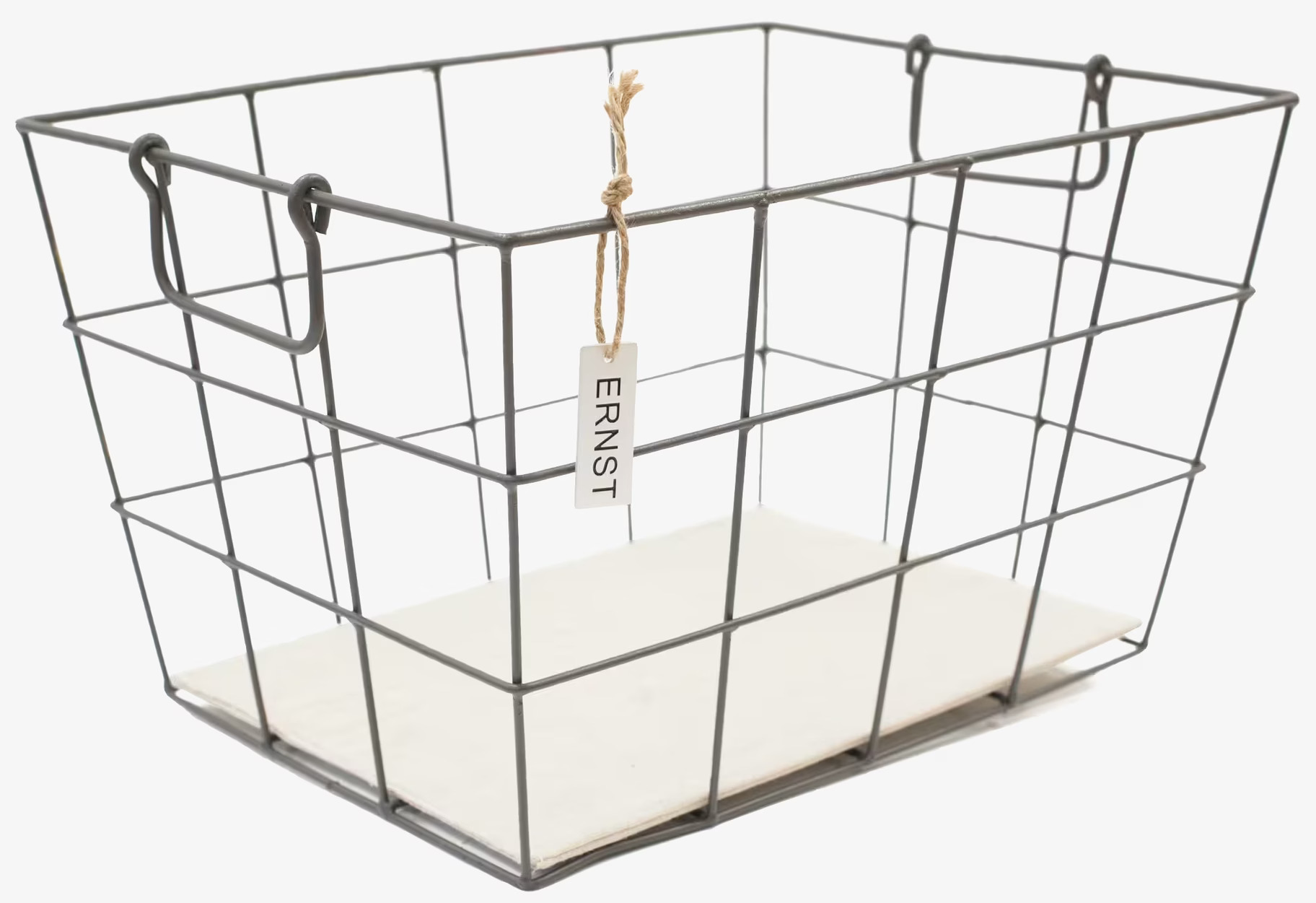 Bild av stilren och funktionell förvaringskorg i metall