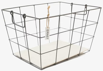 Bild av stilren och funktionell förvaringskorg i metall