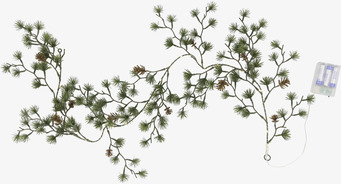 Foto: Grenformad LED-ljusslinga med kottar 150 cm