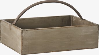 Trälåda Med Metallhandtag Grå IB Laursen Förvaringslådor och korgar Boxar Förvaringsboxar Porslinsboxar Trälådor Smyckesboxar i porslin