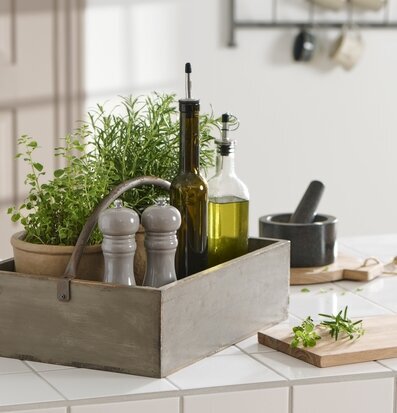 Trälåda Med Metallhandtag Grå IB Laursen Förvaringslådor och korgar Boxar Förvaringsboxar Porslinsboxar Trälådor Smyckesboxar i porslin