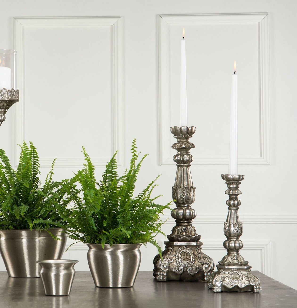 Ljusstake Enya Antik Silver 45 cm 31 A Lot Decoration Ljusstakar Adventsstakar Ljushållare Ljushyllor