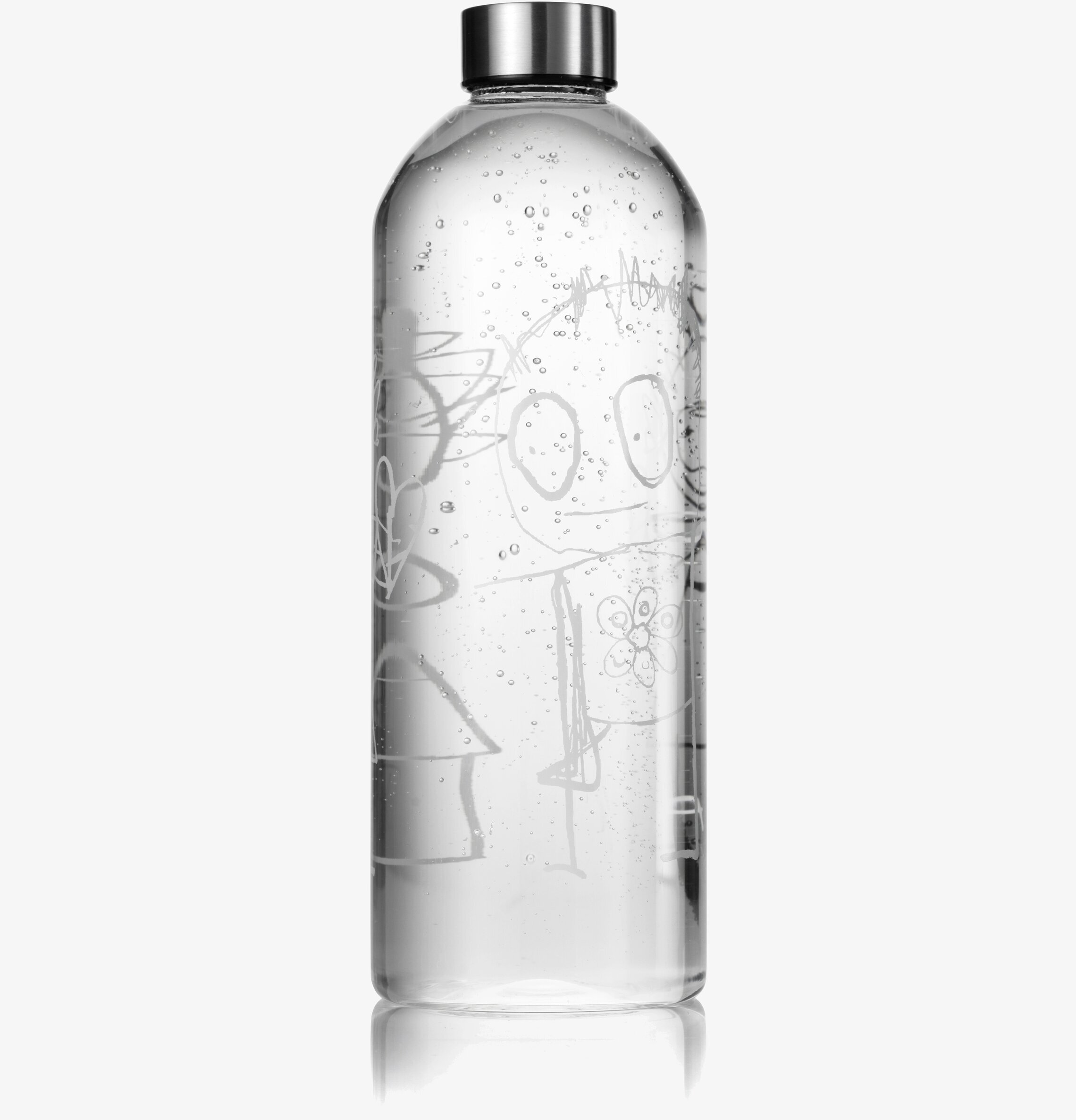 Bild av vattenkaraff med konstnärlig design i glas