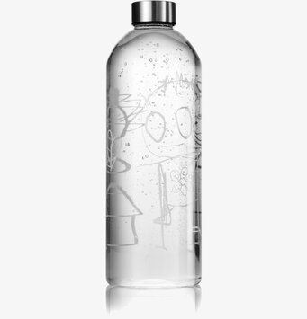 Bild av vattenkaraff med konstnärlig design i glas