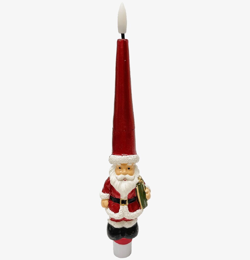 Kronljus Tomte Röd LED 2-Pack Deluxe Homeart Stearinljus batteridrivna