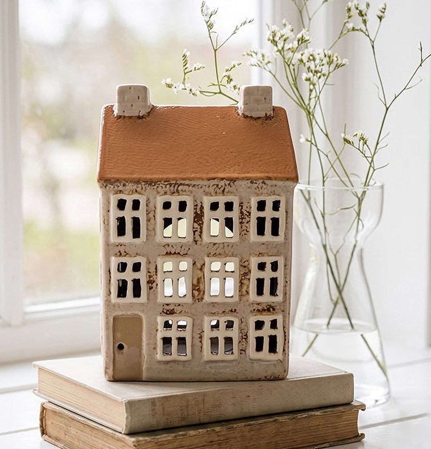 Ljuslykta Hus Beige Det Gamle Apotek Lyktor Endless Light Ljuslyktor