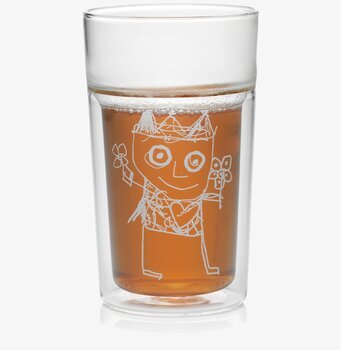 Bild av dubbelväggat kaffeglas med konstnärlig design