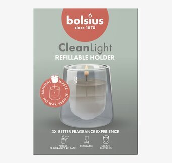 Bild på refillbart doftljus i glasbehållare, ikoninfo