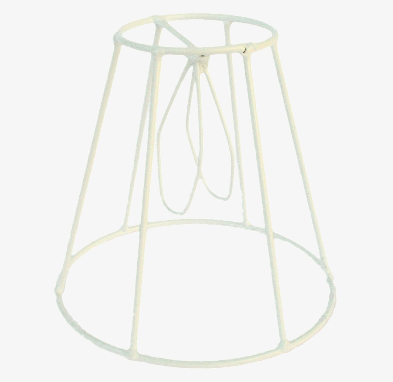 Bild av minimalistisk konisk lampskärmstomme i vit metall