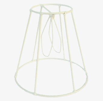 Bild av minimalistisk konisk lampskärmstomme i vit metall