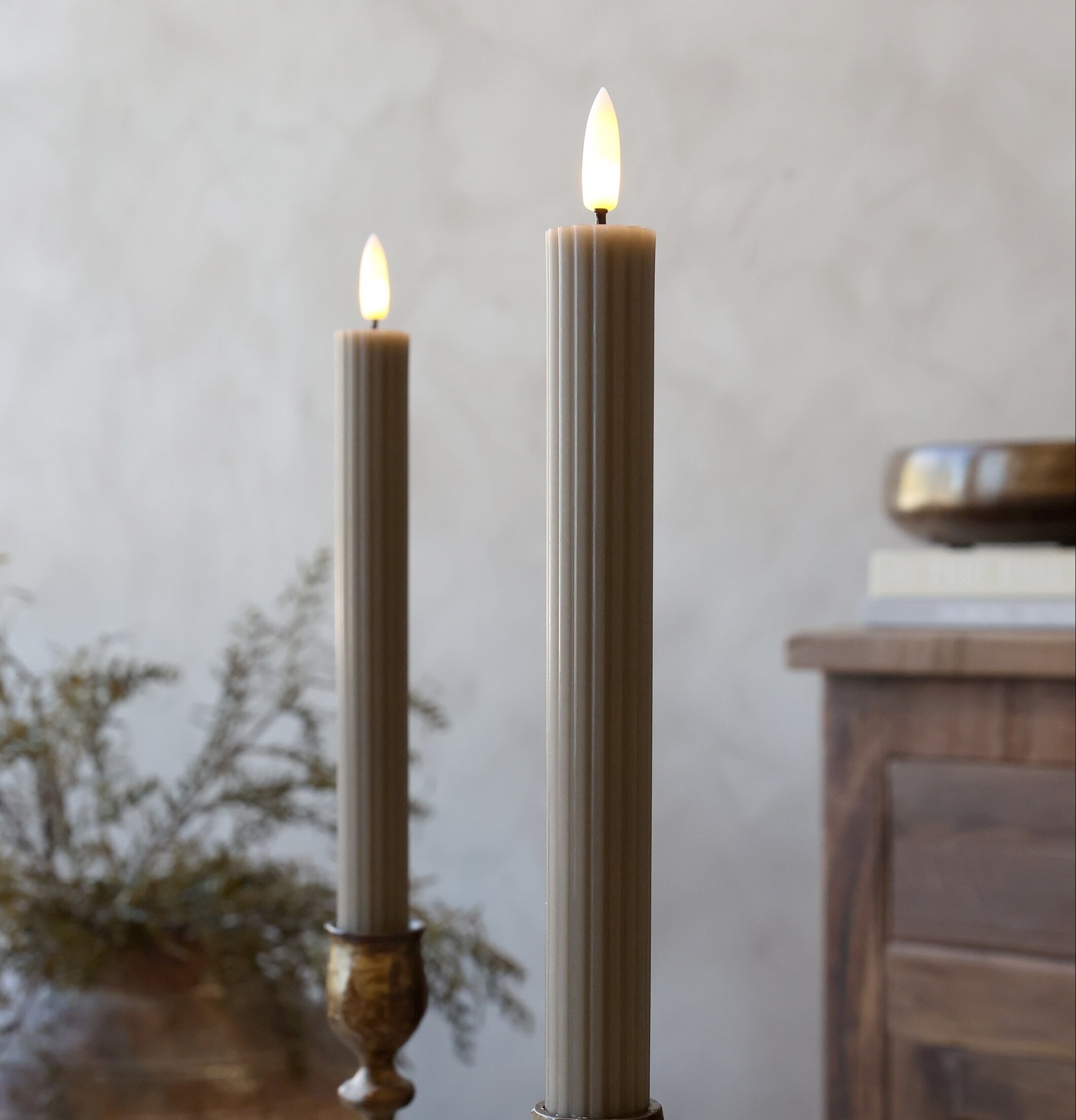 Kronljus LED Cenon Latte 2-pack 24,5 cm Chic Antique Stearinljus batteridrivna