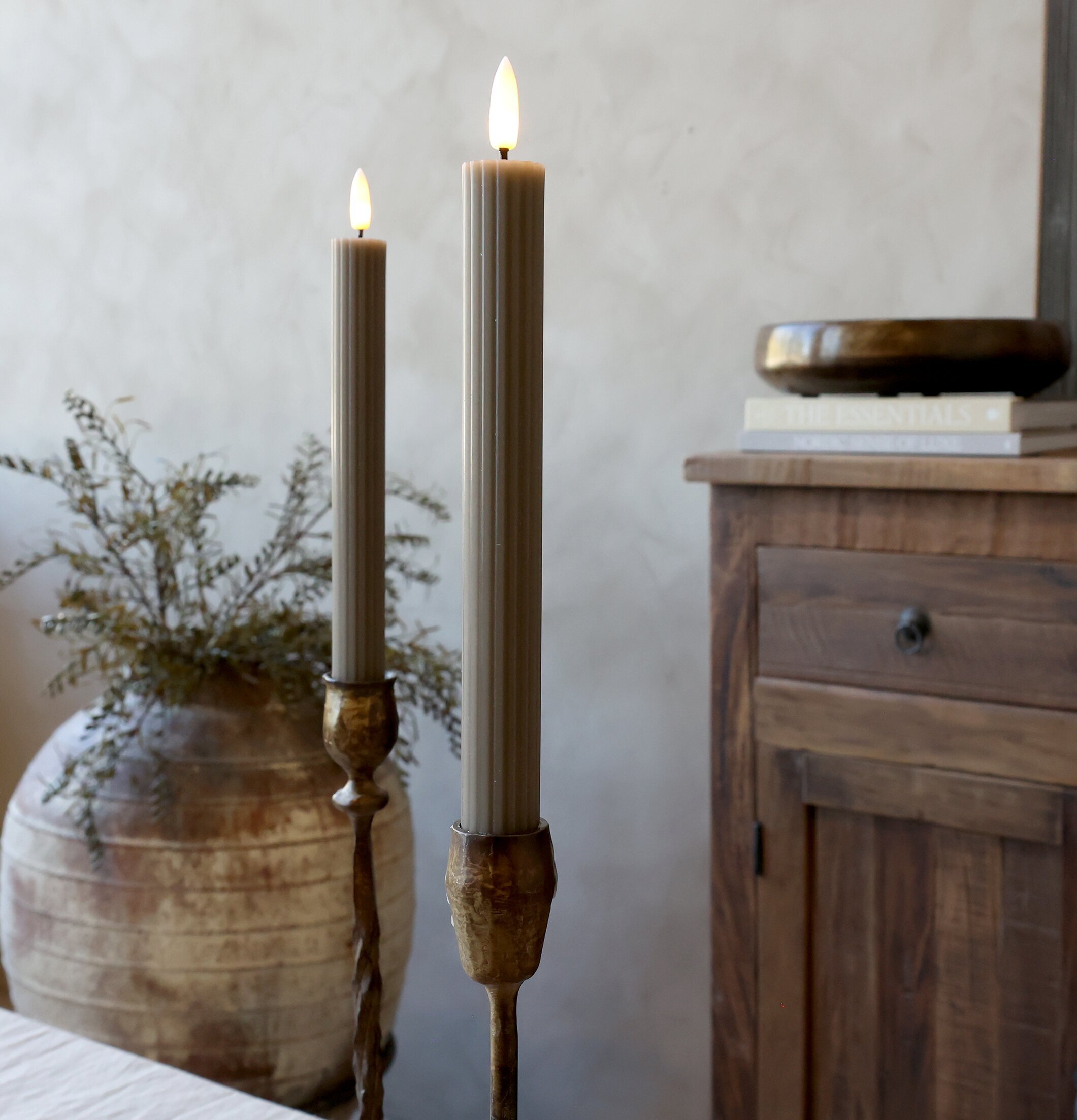 Kronljus LED Cenon Latte 2-pack 24,5 cm Chic Antique Stearinljus batteridrivna