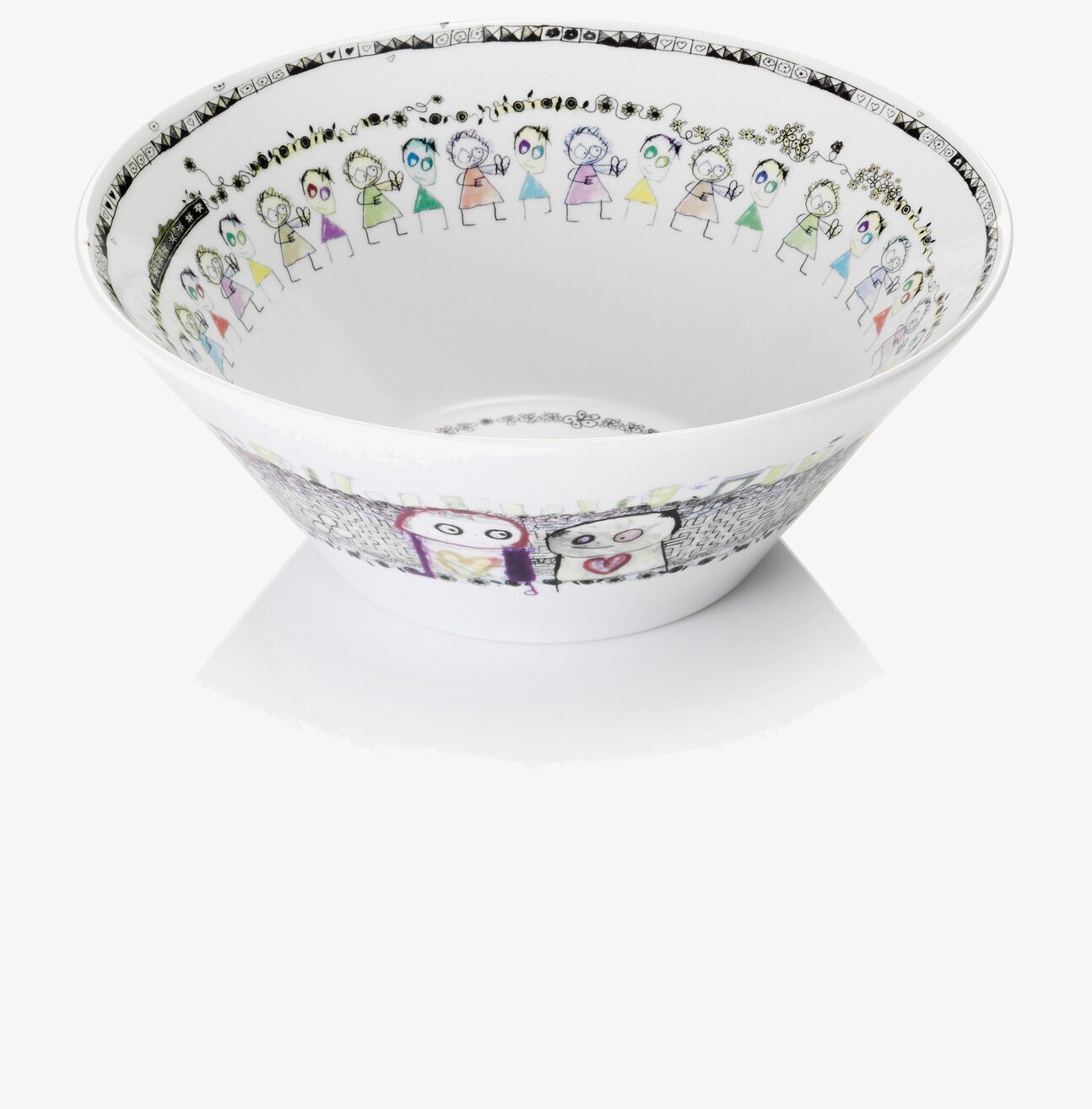 Skål Be Friends Ø32cm från Poul Pava med färgglada figurer