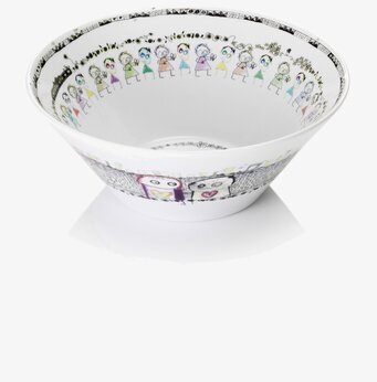 Foto av dekorativ skål med färgglada figurer 32 cm