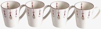 Foto: 4-pack vita glöggmuggar med tomtemotiv jul