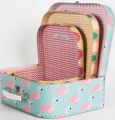 Foto av charmiga resväskor med tropisk sommarkänsla