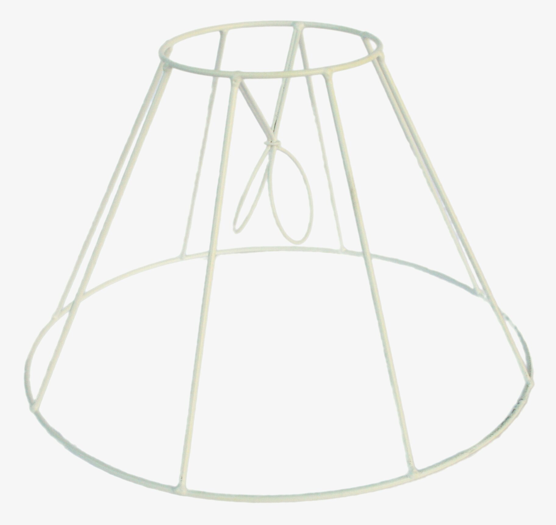 Bild av minimalistisk vit lampskärmstomme i metall