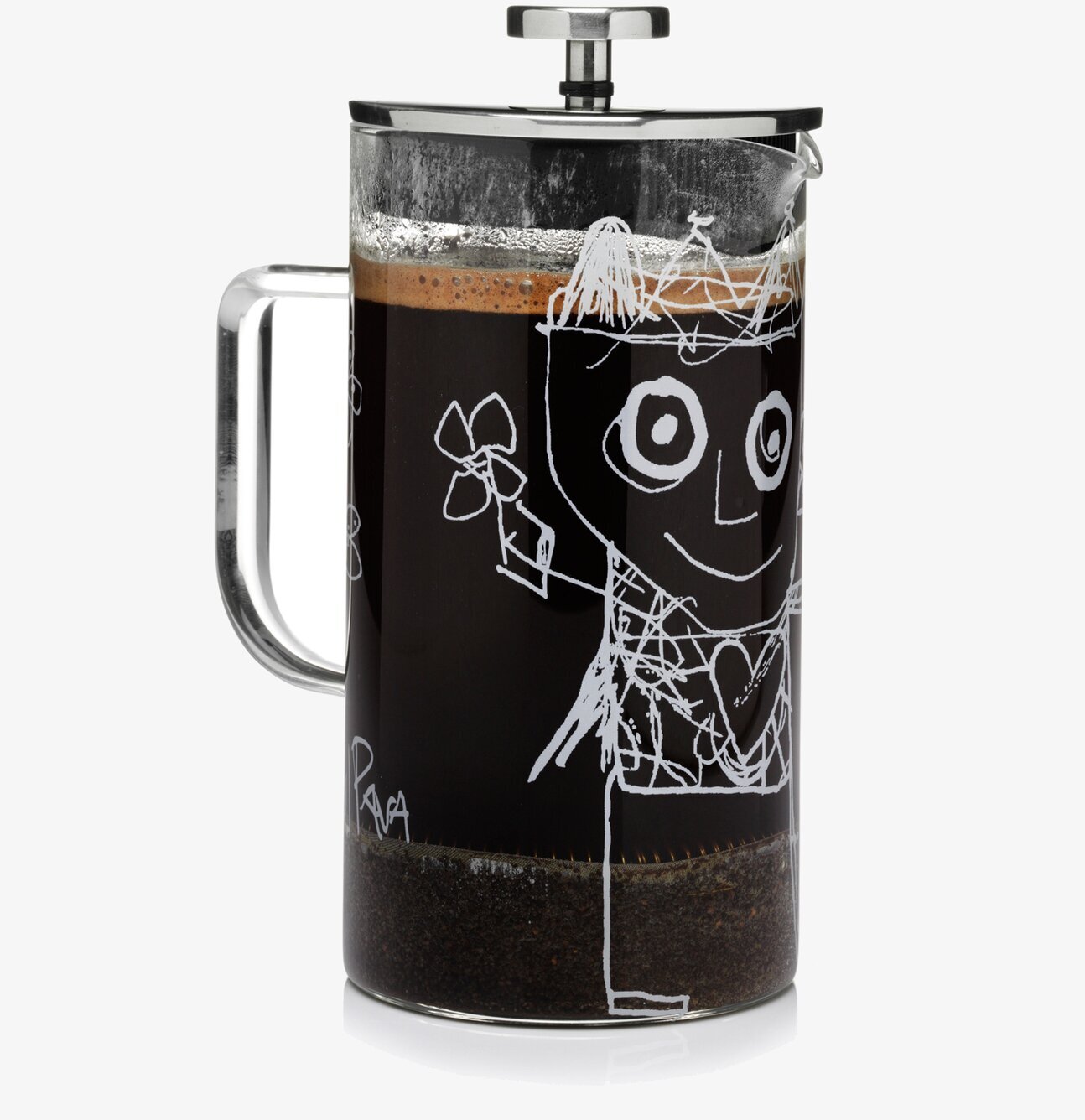 Bild av kaffepress med konstnärlig och funktionell design