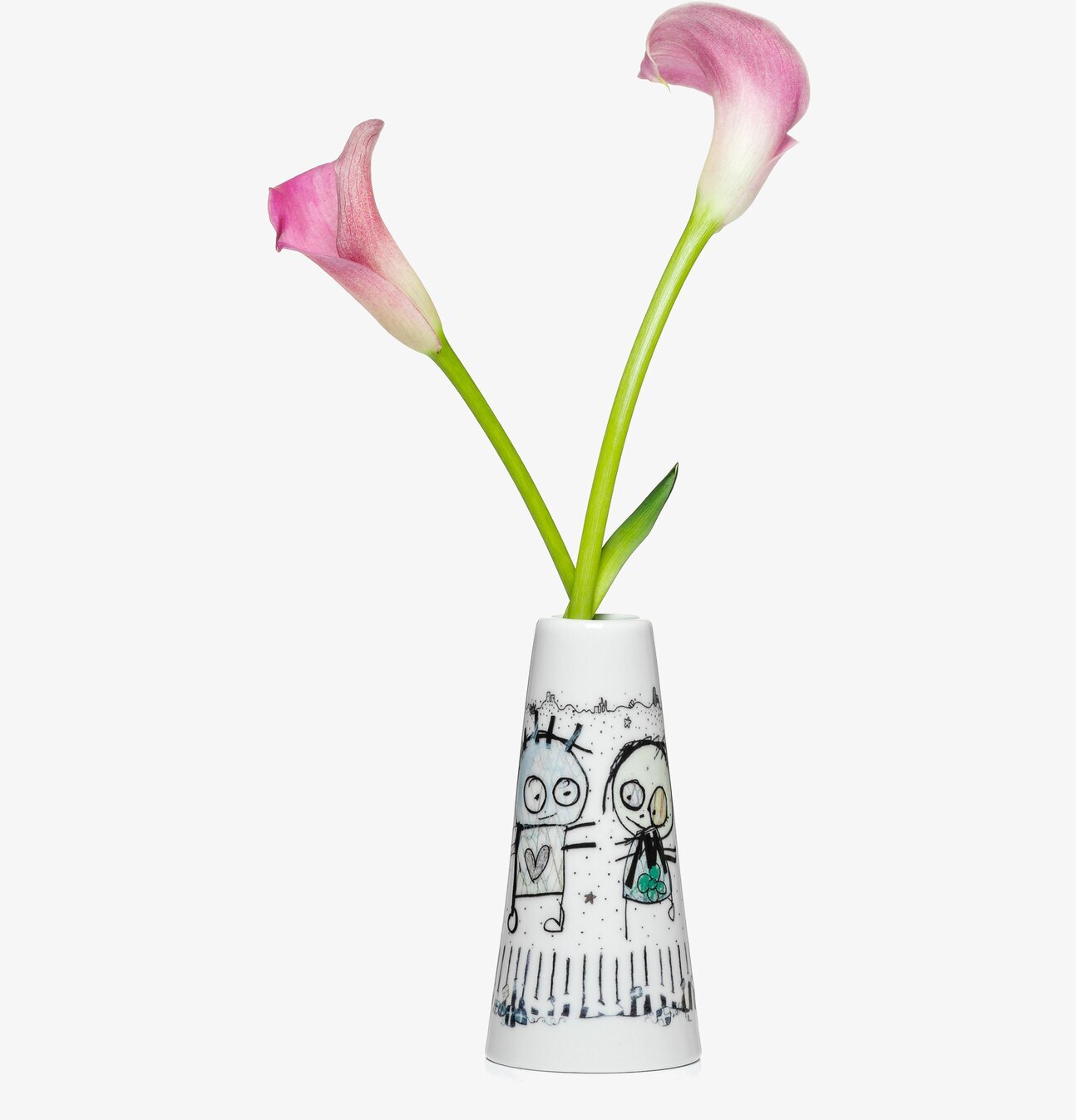 Bild av stilren och lekfull vas med konstnärlig design