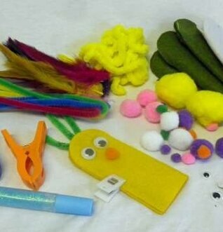 Bild på färgglatt pysselkit för kreativa fingerdockor