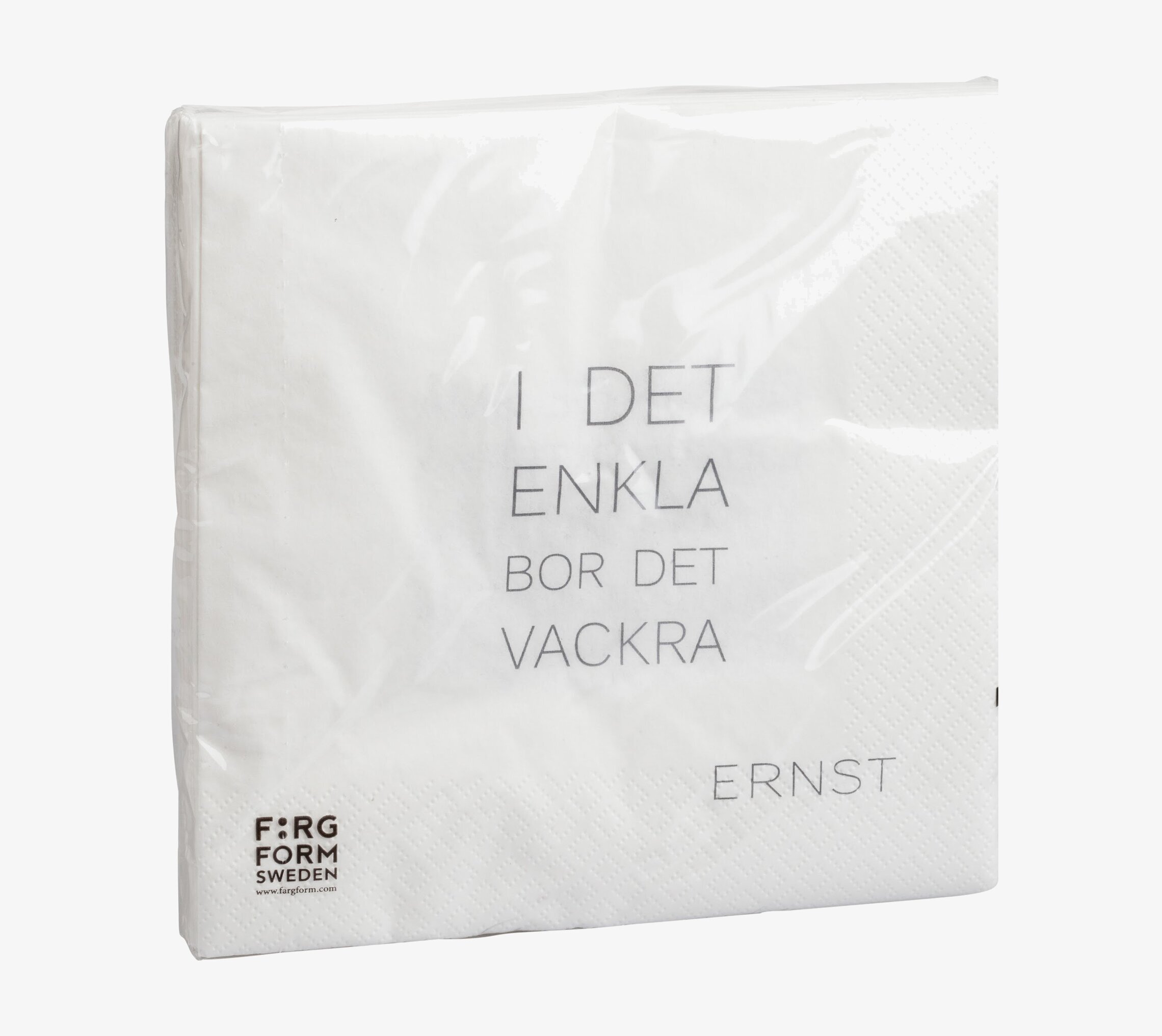 Servetter Enkla/Ljuspunkter Vit från Ernst i plastförpackning