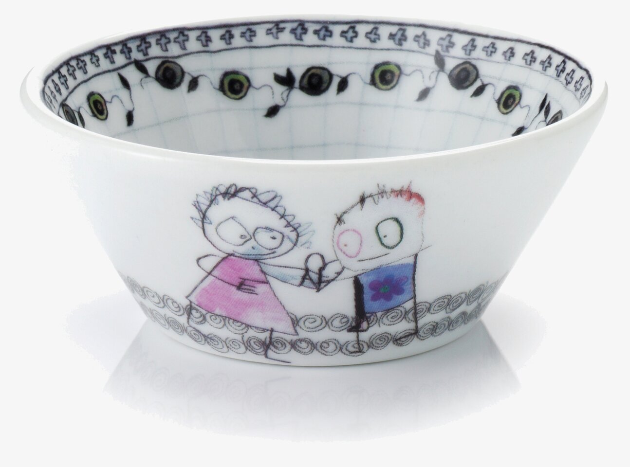 Liten Skål Be Friends från Poul Pava med färgglada figurer