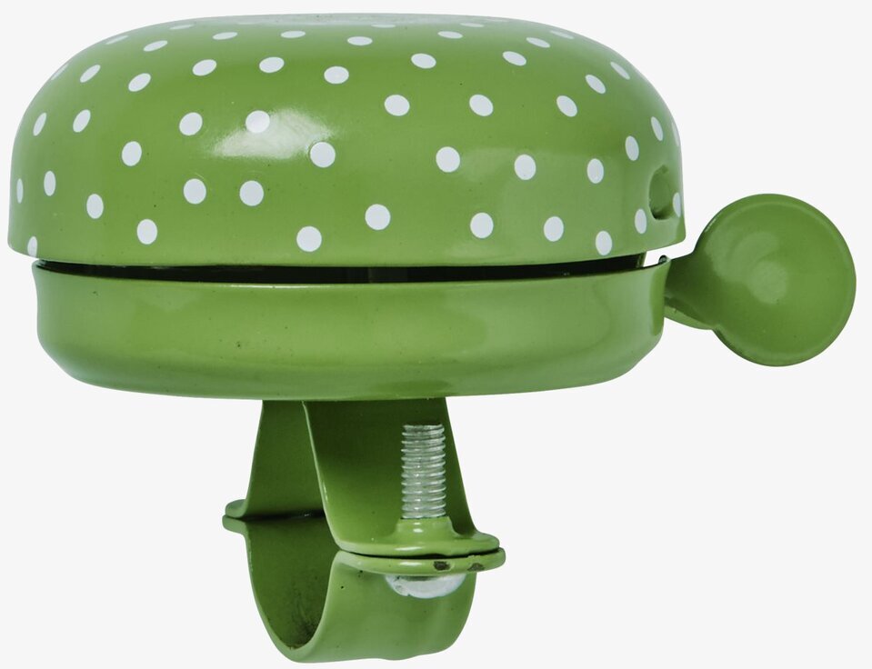 Cykelklocka Pastell från Rice i grönt med vita prickar