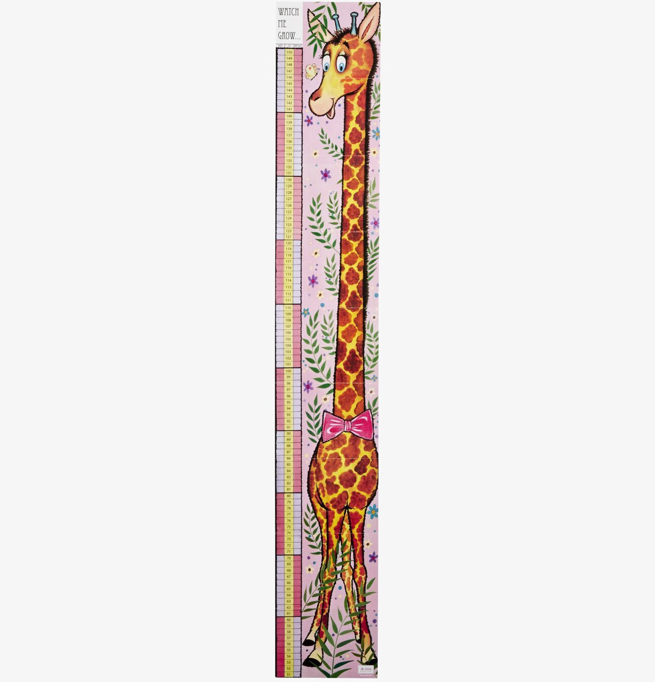 Bild av lekfull mätsticka med giraff och blommor