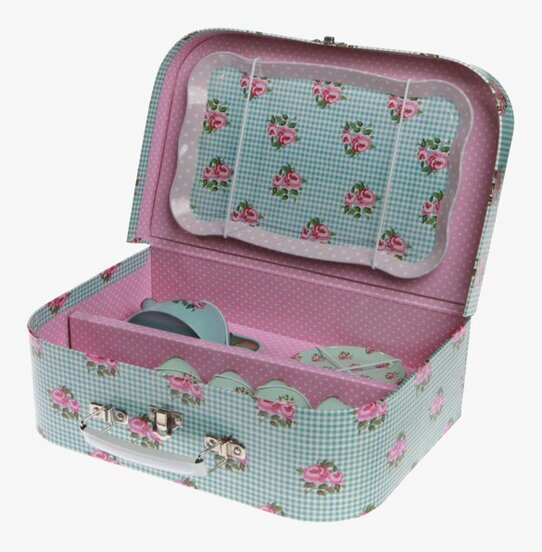 Picnickbox Te Set från Sass & Belle med charmigt rosamönster