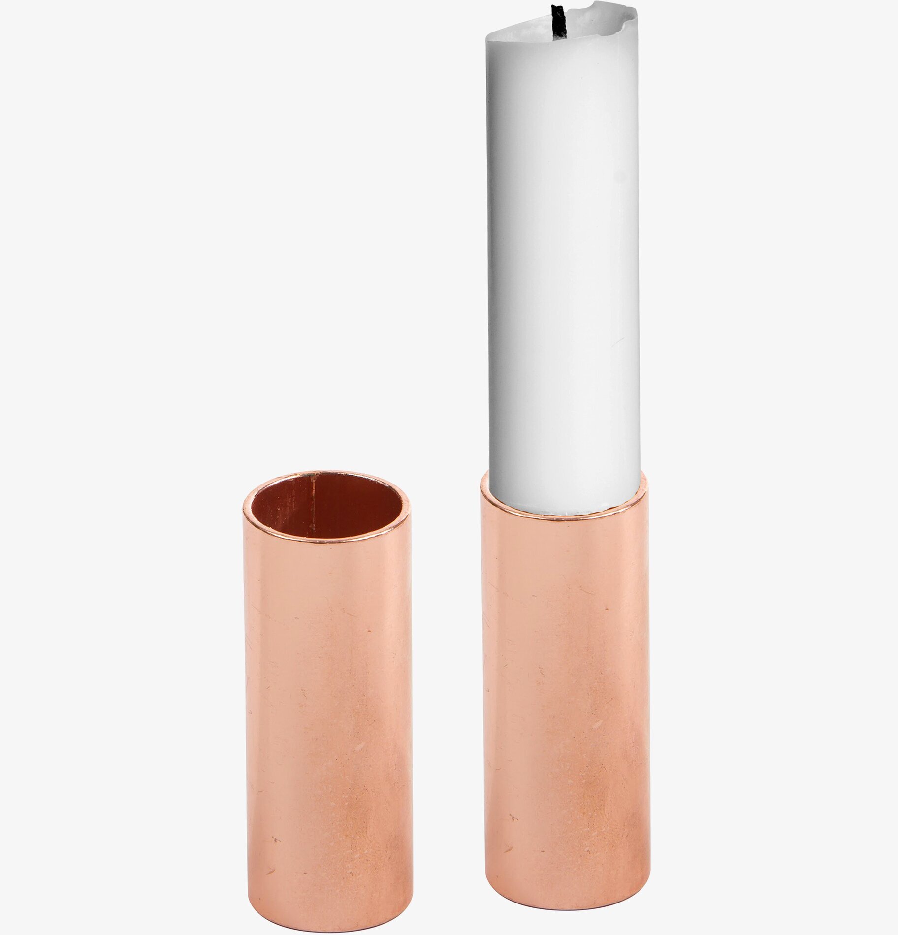 Ljusstump Hög Koppar från Ernst på vit bakgrund