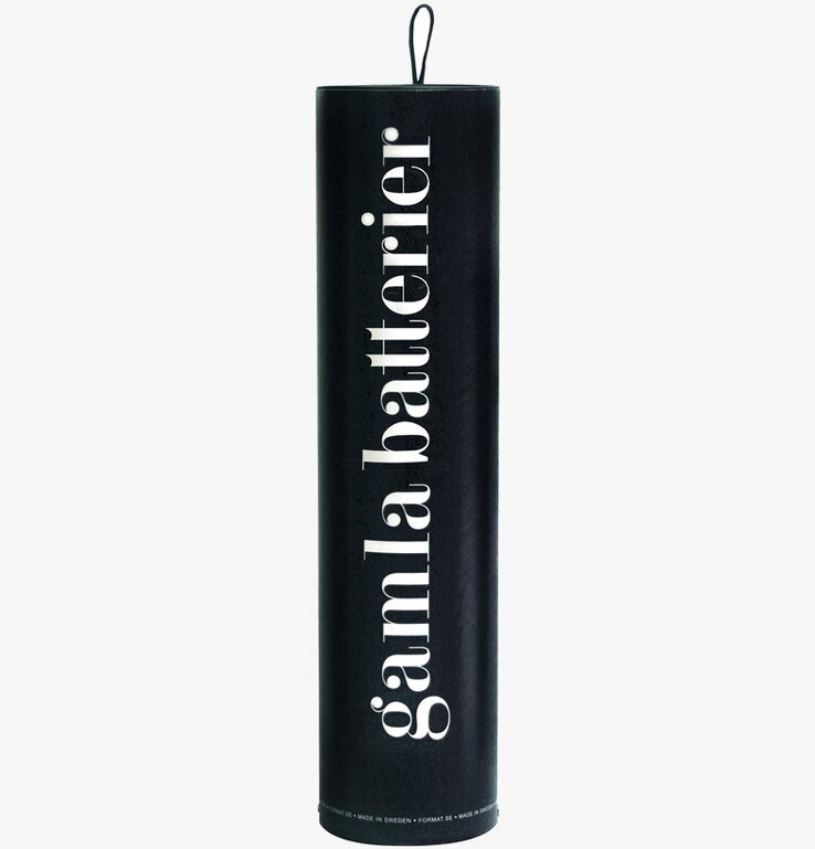 RecyclingTubes Gamla Batterier från Format, svart cylinder