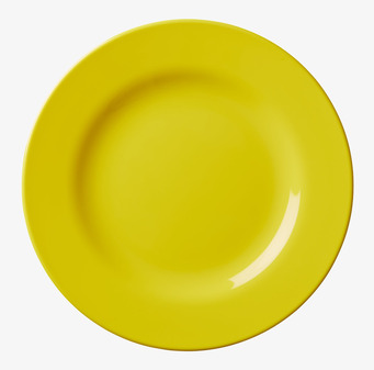 Bild av färgglad och hållbar tallrik med gul nyans