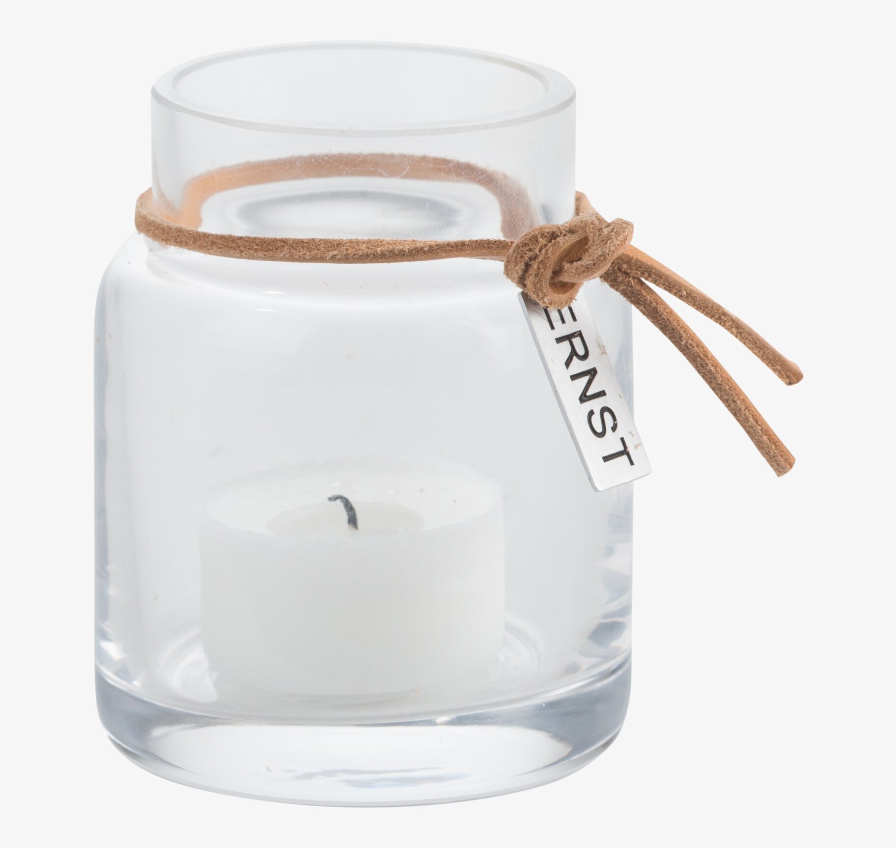 Bild av elegant och stilren ljuslykta i klart glas