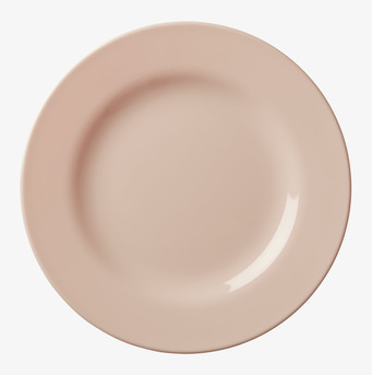 Bild av stilren beige tallrik med subtila upphöjda kanter