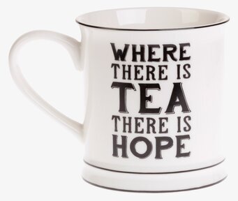 Bild av stilren mugg med inspirerande text och design