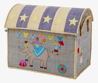 Bild av färgglad cirkusinspirerad förvaringskorg