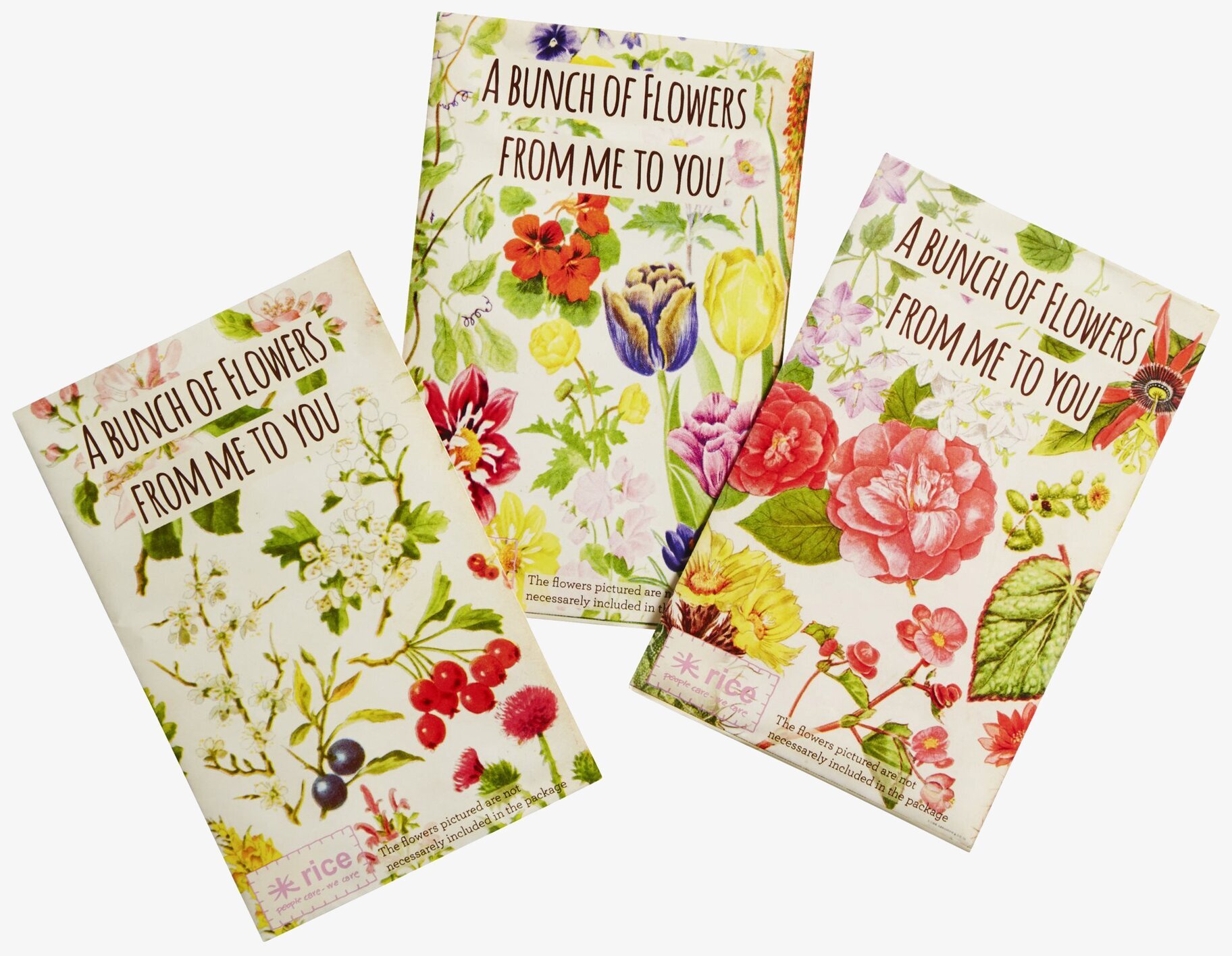 Mail A Bouquet - Wild Flowers från Rice, tre vackra kuvert