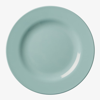 Bild av turkos tallrik med stilren och glaserad design