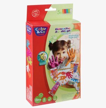 Bild av färgglatt fingerfärgset för barnens kreativitet