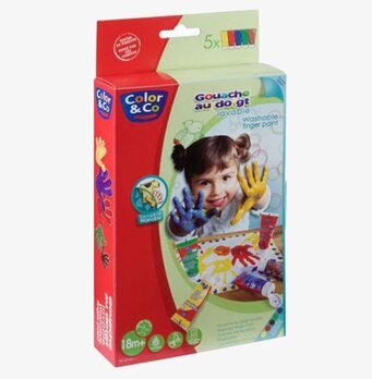 Bild av färgglatt fingerfärgset för barn och kreativitet