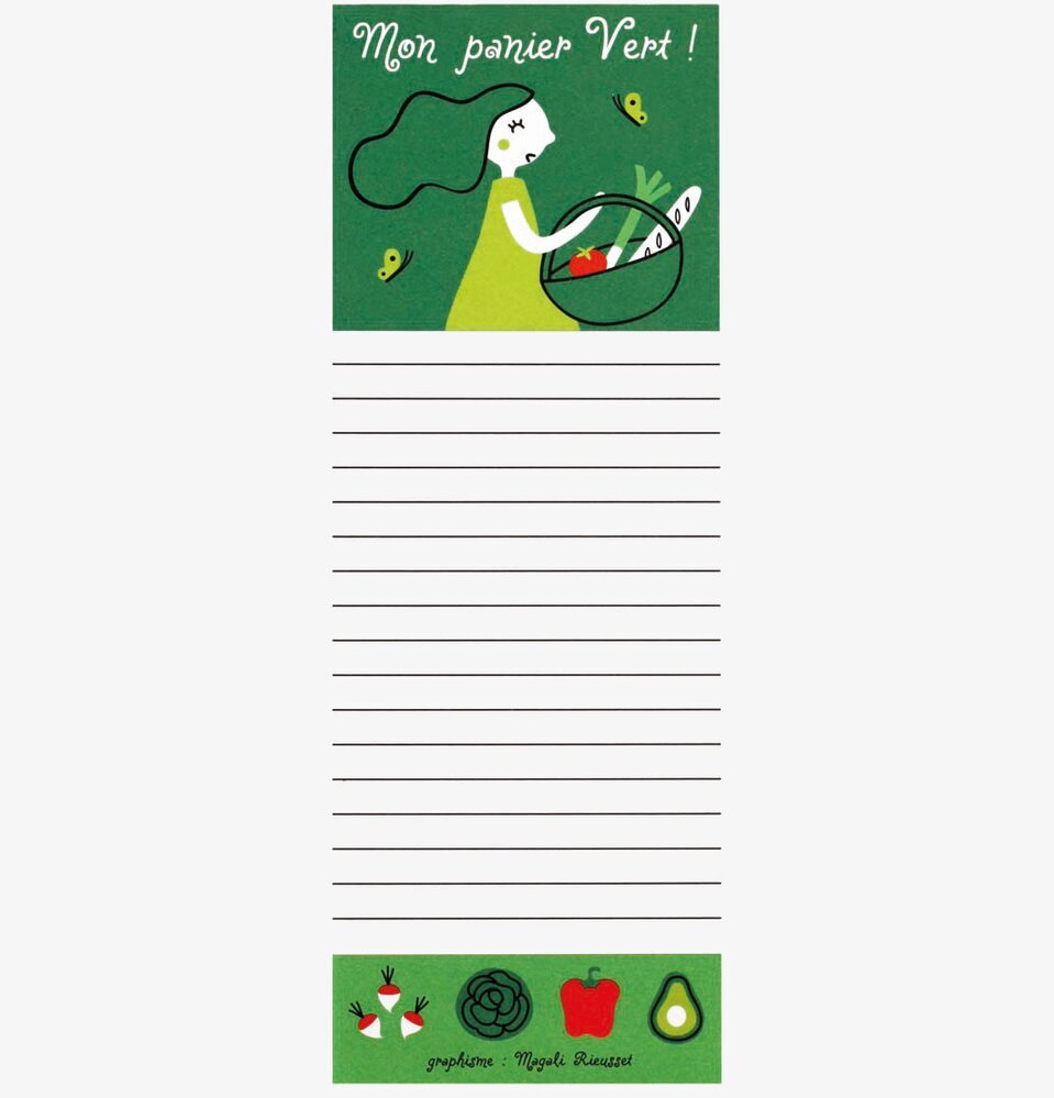 Magnetblock Grön med penna från Derriére la porte