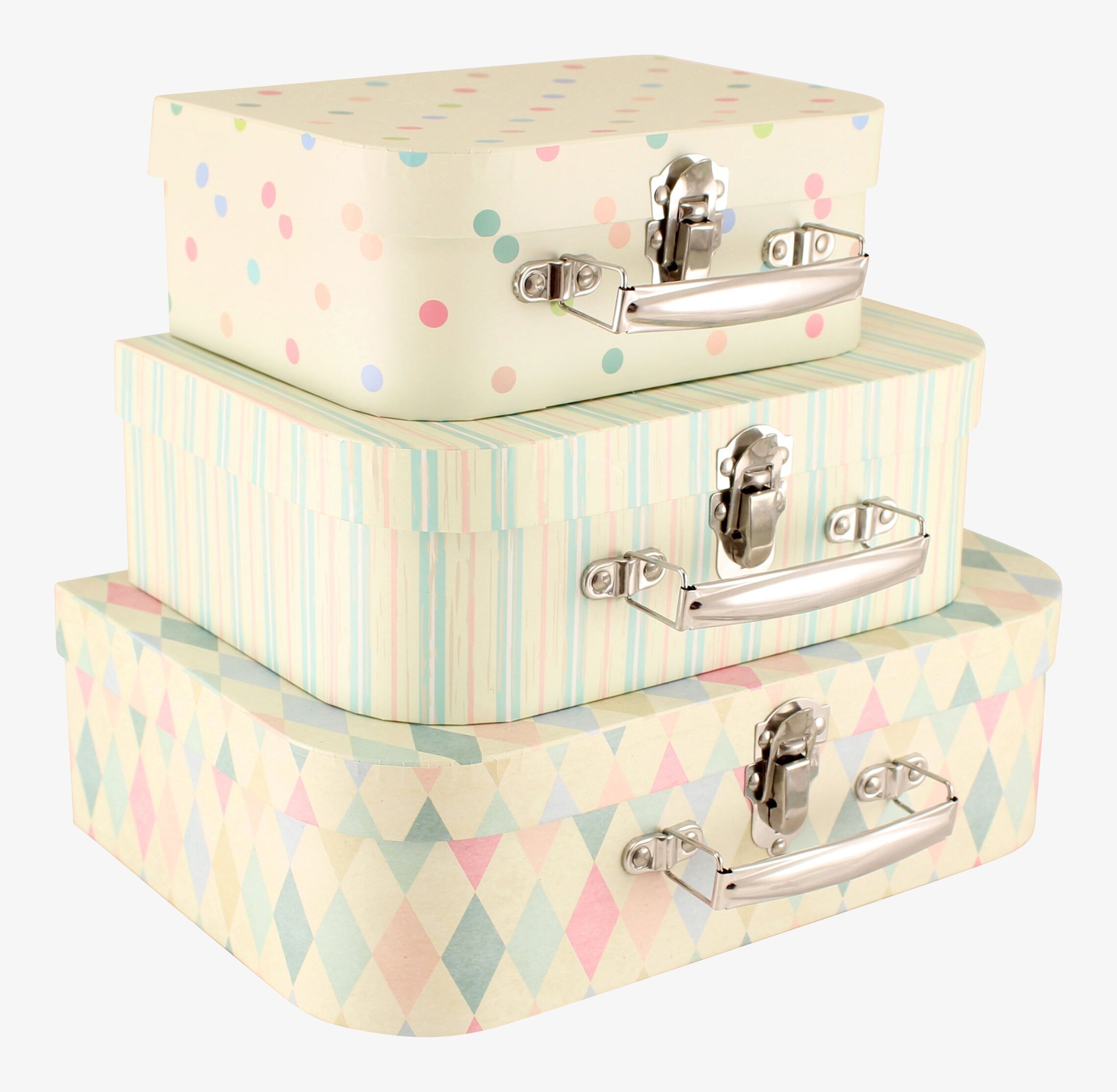 Väska Ruta/Rand/Prick från Strömshaga i pastellfärger