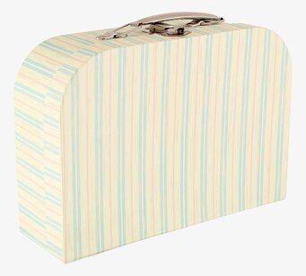 Bild av stilfull och funktionell väska med pastellmönster