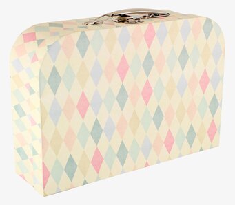 Bild av stilren, retroinspirerad väska i pastellmönster