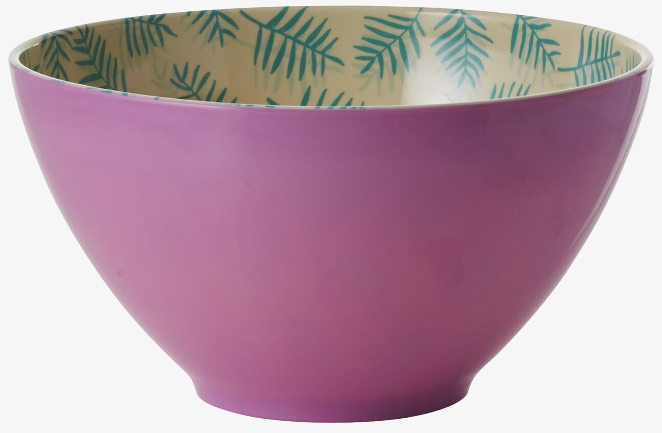 Salladsskål Palm Leave Print från Rice med lila utsida