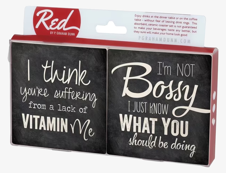 Coasters - Bossy från Ball Mason Jar med humoristisk design